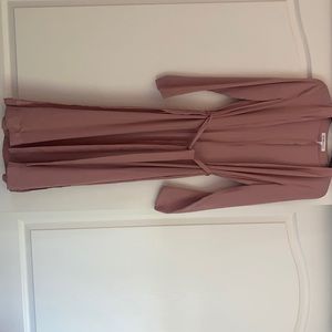 Pink silky/satin duster